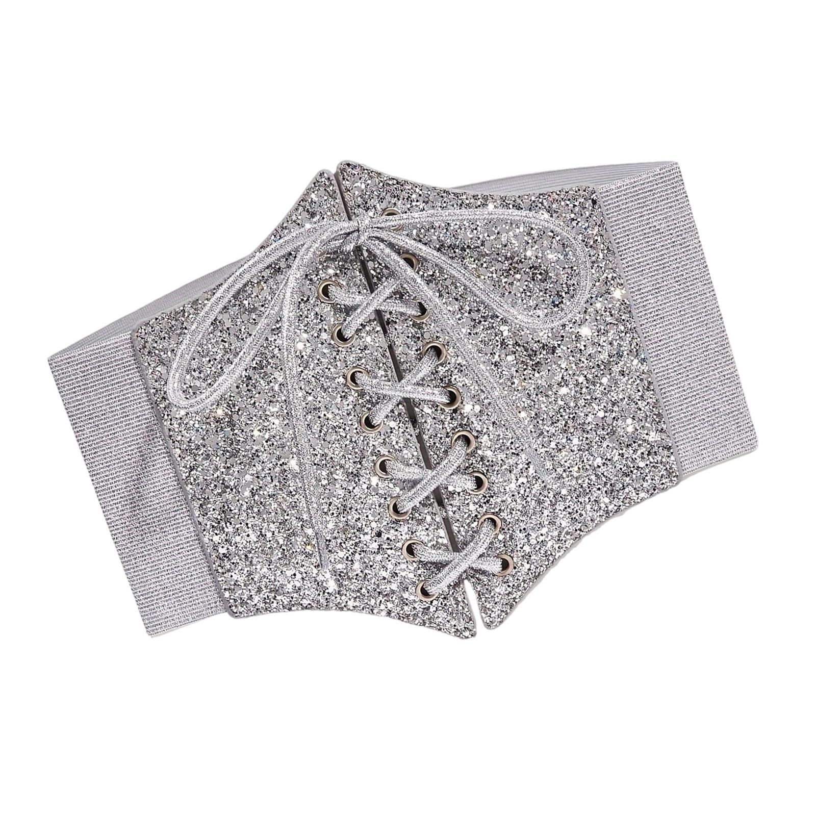 

Блестящий широкий пояс на талию в стиле панк-цепочка для горячей девушки, блестящий корсет, модный пояс-цепочка под грудью для вечеринки в стиле диско