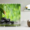 Beautiful Colorful Flower Printed Shower Curtains Frabic Zen Stone Floral Waterproof Polyester Bath Curtain With Hooks 180X180cm