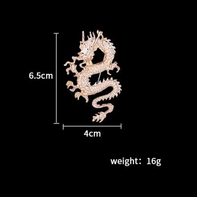 New Vintage Metal Animal Dragon Brooches for Men Badge Suit Coat Corsage Lapel Pins Fashion Jewelry Clothing Accessories