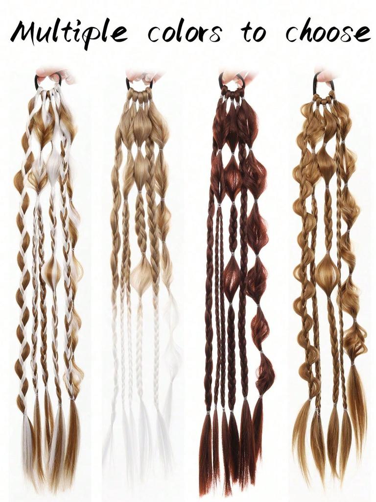 Long Braided Synthetic Hair Extension Ponytail