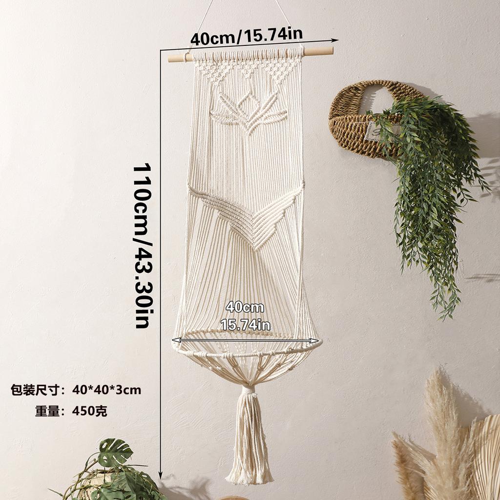 Bohemian Woven Cat Nest Hammock with European Mesh Pocket Summer Pendant Cat Hammock Swing Hanging Pet Bed for Cats