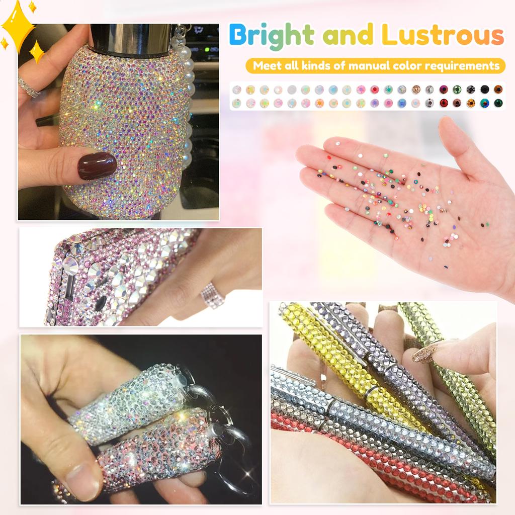 32000pcs Resin Jelly Rhinestones for Bedazzling Mixed-Color 3mm Flatback Gems for Diamond Art Bedazzler Kit for Nail Art Craft