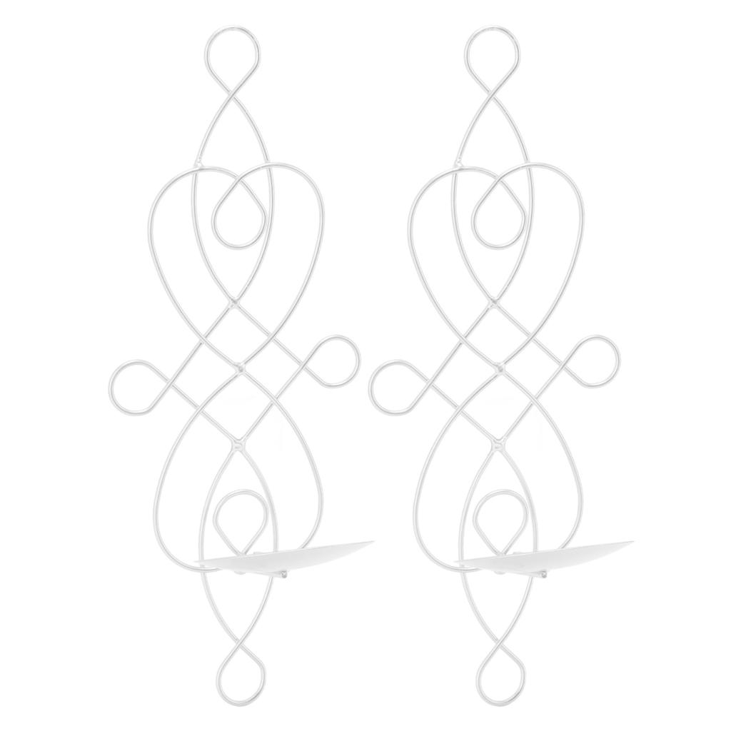 2 Sets Iron Wall Candle Sconce Holder Foldable Deformation Resistance Innovative Wall Candle Holder
