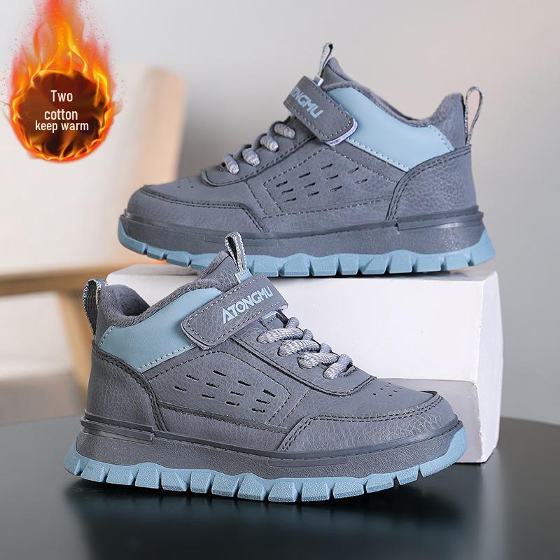 Boys' Fleece-Lined Waterproof Non-Slip Winter Sports Shoes for Mid-to-Big Kids 2025