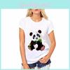 Stylish Women T Shirt Tops Featuring Adorable Panda Print For Summer Casual Wear
