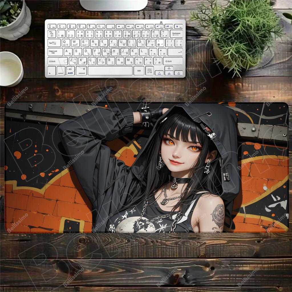 Mouse Pad Anime Punk Girl Computer Laptop Anime Keyboard Mouse Mat Large Mousepad Keyboards Gamers Decoracion Desk Mouse Pads