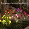 Solar Garden Bloom Light Artificial Azalea Flower Stake Lamp LED Waterproof Pathway Light for Yard Fence Patio Lawn Cemetery Decor
