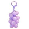 Uroczy świecący brelok do kluczy z winogronami Kreatywny okrągły wisiorek z koralików PCV i żywicy Epoksydowej Mały świeży kolorowy wisiorek winogrono Mały prezent