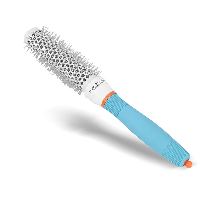 Round Hair Brush, Aluminum Moroccan Oil Round Brush, Roller Hairbrush for Blow Drying, Curling, Straightening, 10.6x1.3in, 25#, Pink 10.6x1.3in