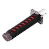 Universal Japanese Sword Car Gear Shift Lever Knob Shifter with 4 Adapters Black Red