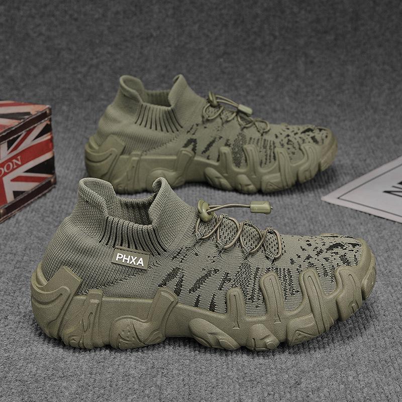 Men's shoes 2025 summer new youth trend versatile outdoor sports leisure wear-resistant socks mouth flying weaving tide shoes