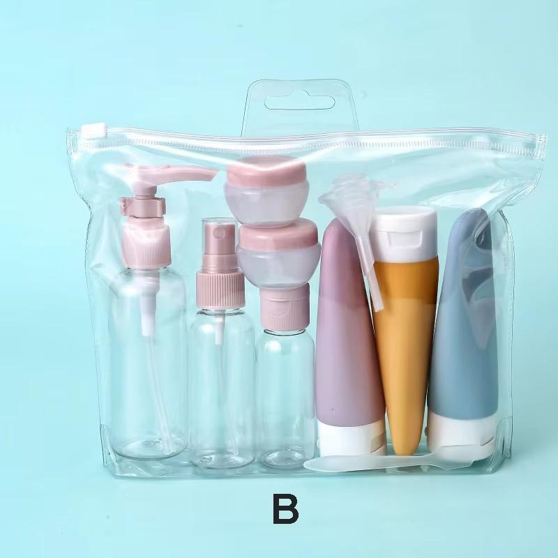 11Pcs Travel Toiletries Containers Set, Conditioner, Lotion – Refillable Mini Skincare Bottles for Airplane & Carry-On