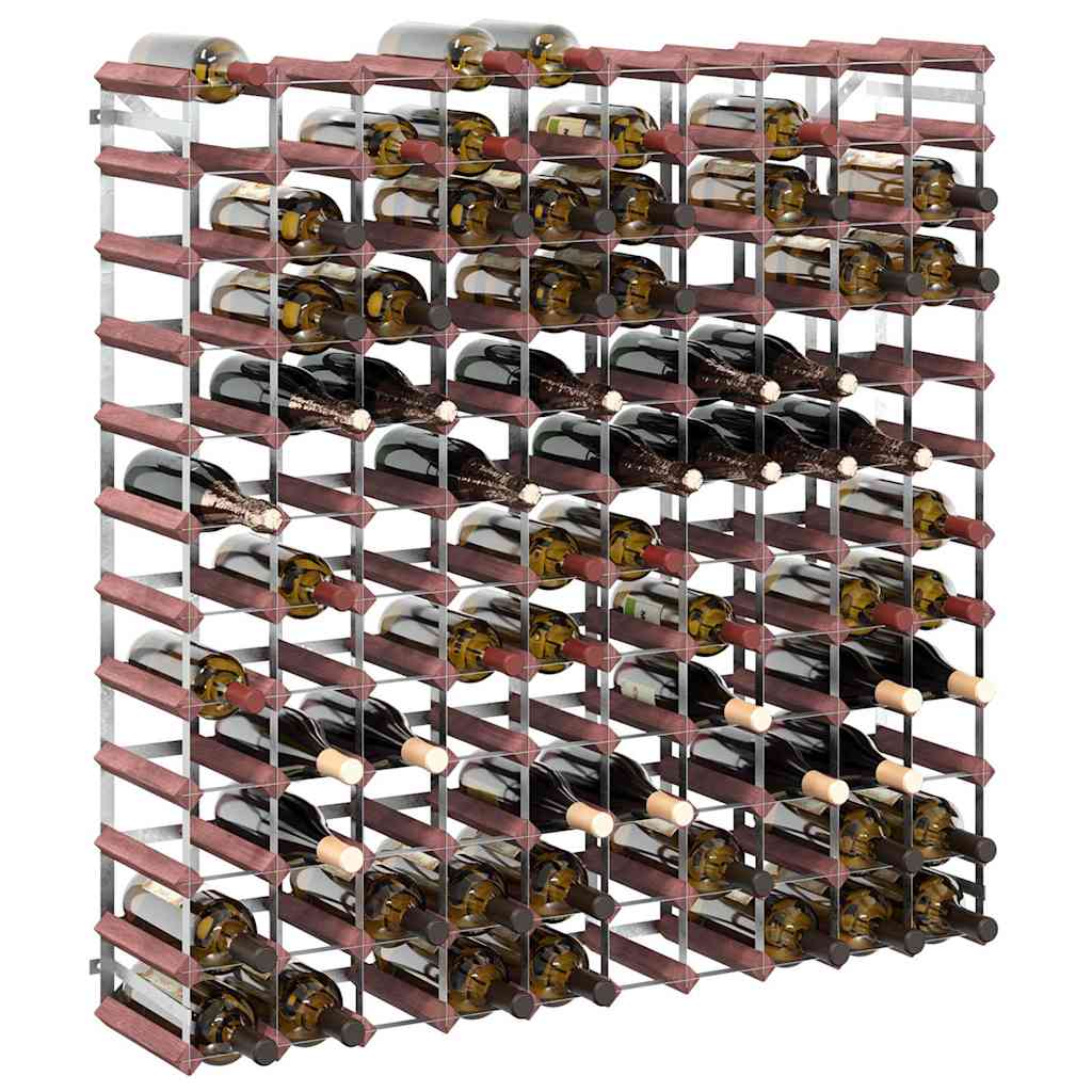 120 Bottle Wine Rack In Brown Solid Pine Wood
