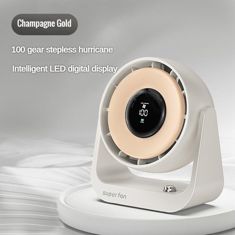 Mini Portable Electric Fan Intelligent Desktop Air Circulation Fan Wireless USB Rechargeable Ventilation Fan