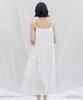 STEP AROUND Pintuck Button Slip Dress_White