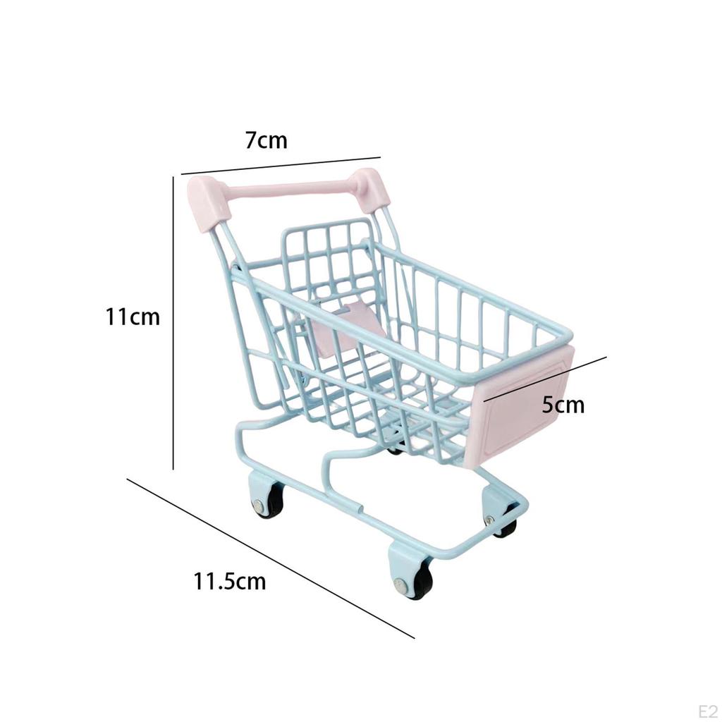 Children's Shopping Cart Toys Smooth Wheels Pen Pencil Holder Mini Shop Trolley Toy for