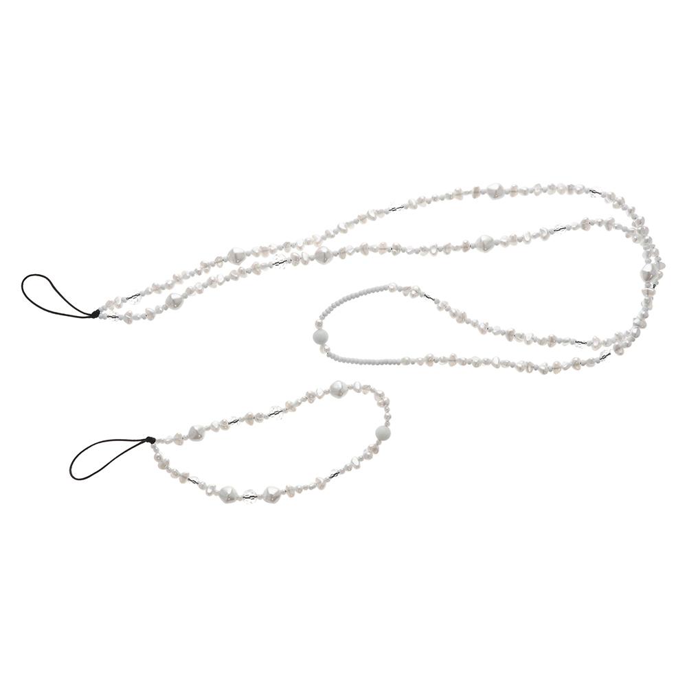 Pearl Crystal Glass Beaded Mobile Phone Chain Phone Wrist Strap Anti-Lost Lanyard Phone Lanyard