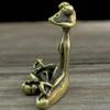 1PC Retro Copperware Incense Socket Zen Frog Ornaments Solid Pure Copper Frog Tea Pet Incense Holder Ornaments