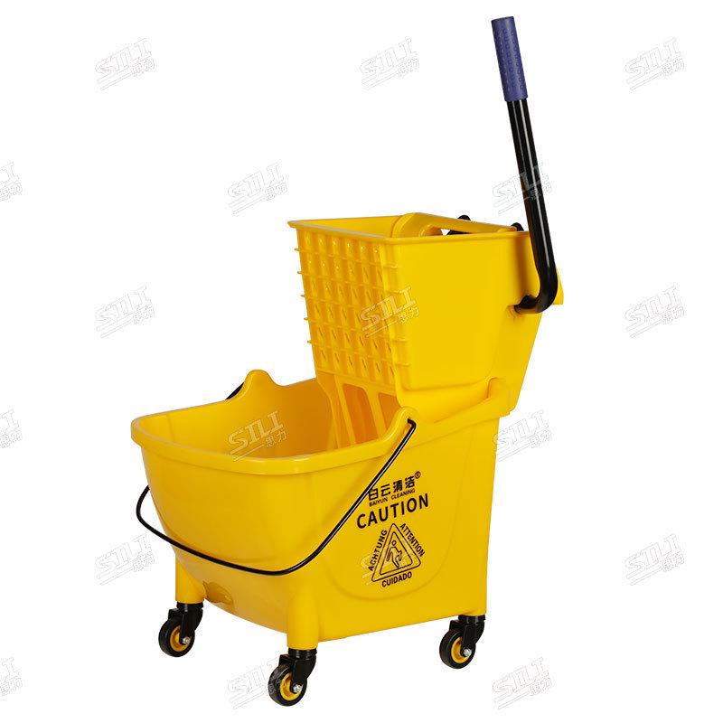 White Cloud Heavy-Duty Hands-Free Mop Bucket with Squeeze Water Extractor