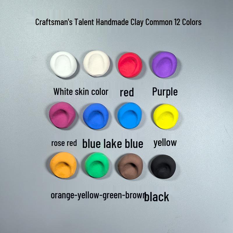 Craftsman Talent 12-Color Non-Toxic Super Light Clay (500g) - Safe, Handmade Rubber Clay