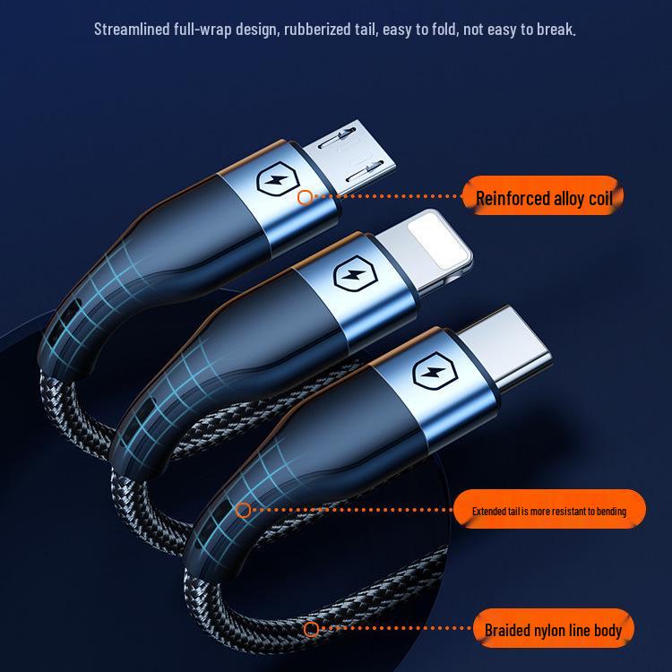 Fast Charging 3-in-1 Universal Phone Charger Multi-Head Cable Set
