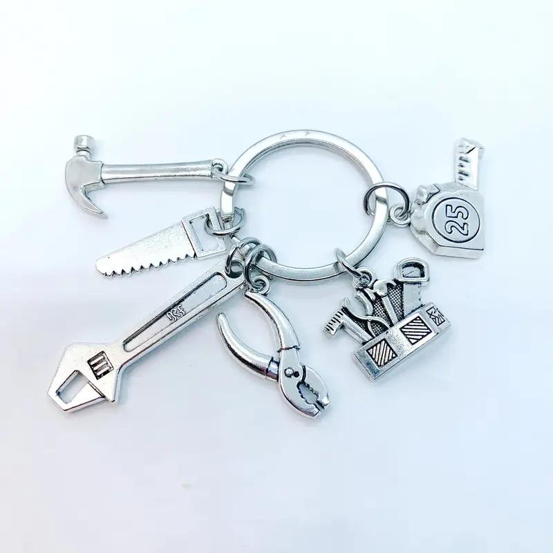 Father's Day Tool Keychain: Hammer, Wrench & Screwdriver Pendant for Dad
