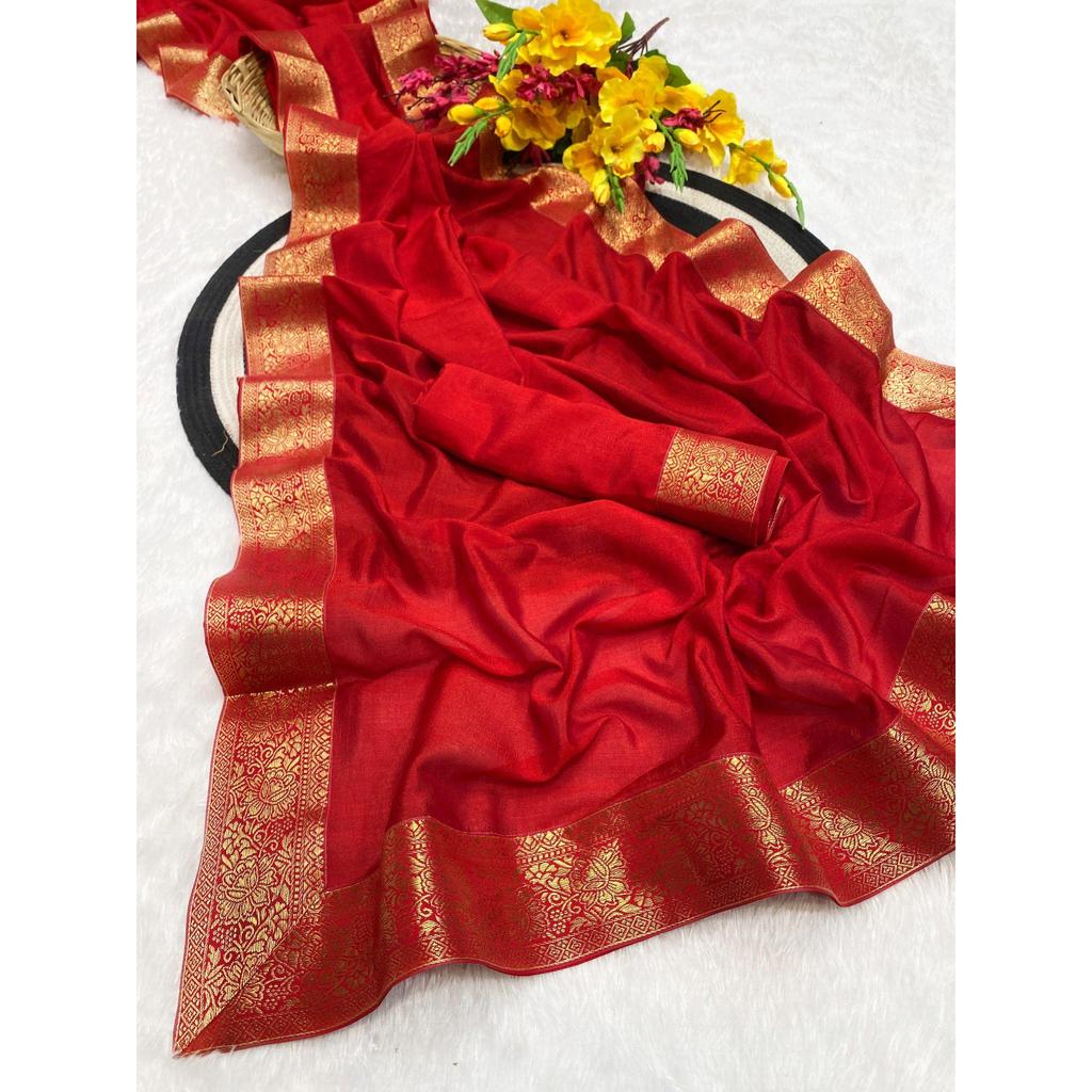 New Launch Elegant Vichitra Silk Saree