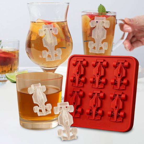 Racing Car Ice Mold Silicone Ice Tray for Whiskey Cocktails Juice BPA-Free Freezer Safe Family Gathering Essential