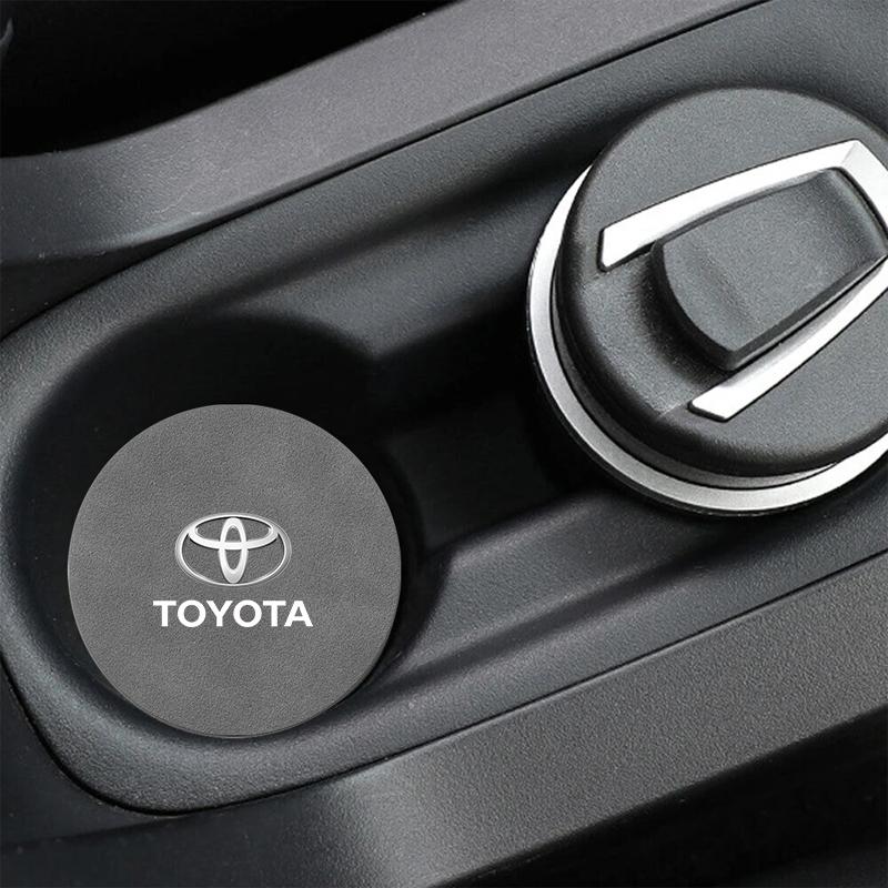 Suede Car Coaster Mat Water Cup Slots Non-Slip Pad For Toyota Corolla Yaris Chr Auris RAV4 Land Cruiser Camry Highlander