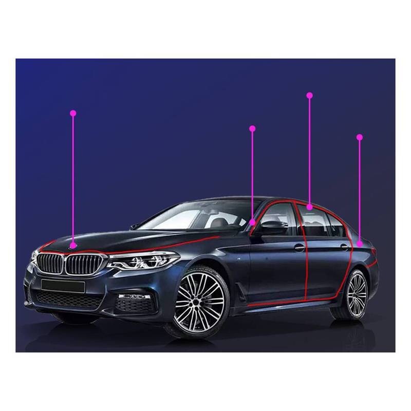 5m 16ft 6 Holes Car Door Trunk Edge Seal Strip Rubber Weather Moulding Trim Three Layer Universal