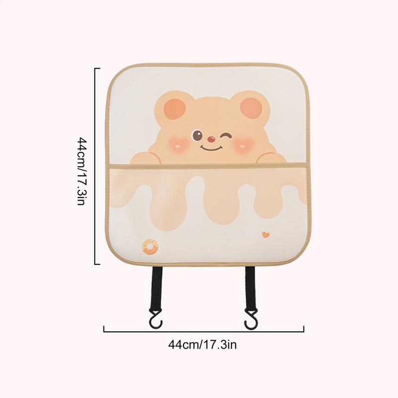 Car Seat Back Protector Kick Mat Leather Cartoon Automotive Anti-Kick Pad PU Leather Car Protector For Backseat Cover For Kids