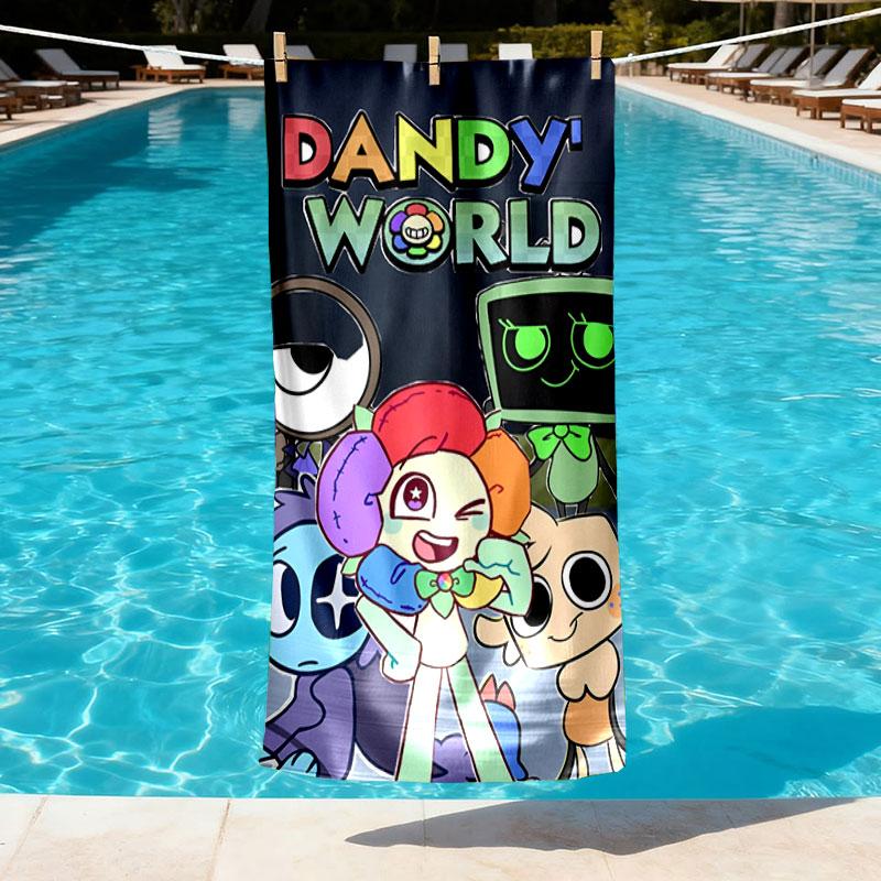 Dandy's World Print Beach Towel Design, Soft, Lightweight. for Home Bathroom, Spa, Pool, Yoga, Surfing, Camping, Gift for Family, Friend