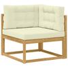 Outdoor Sofa Set with Cushions 6 pcs White and Cream Polyester