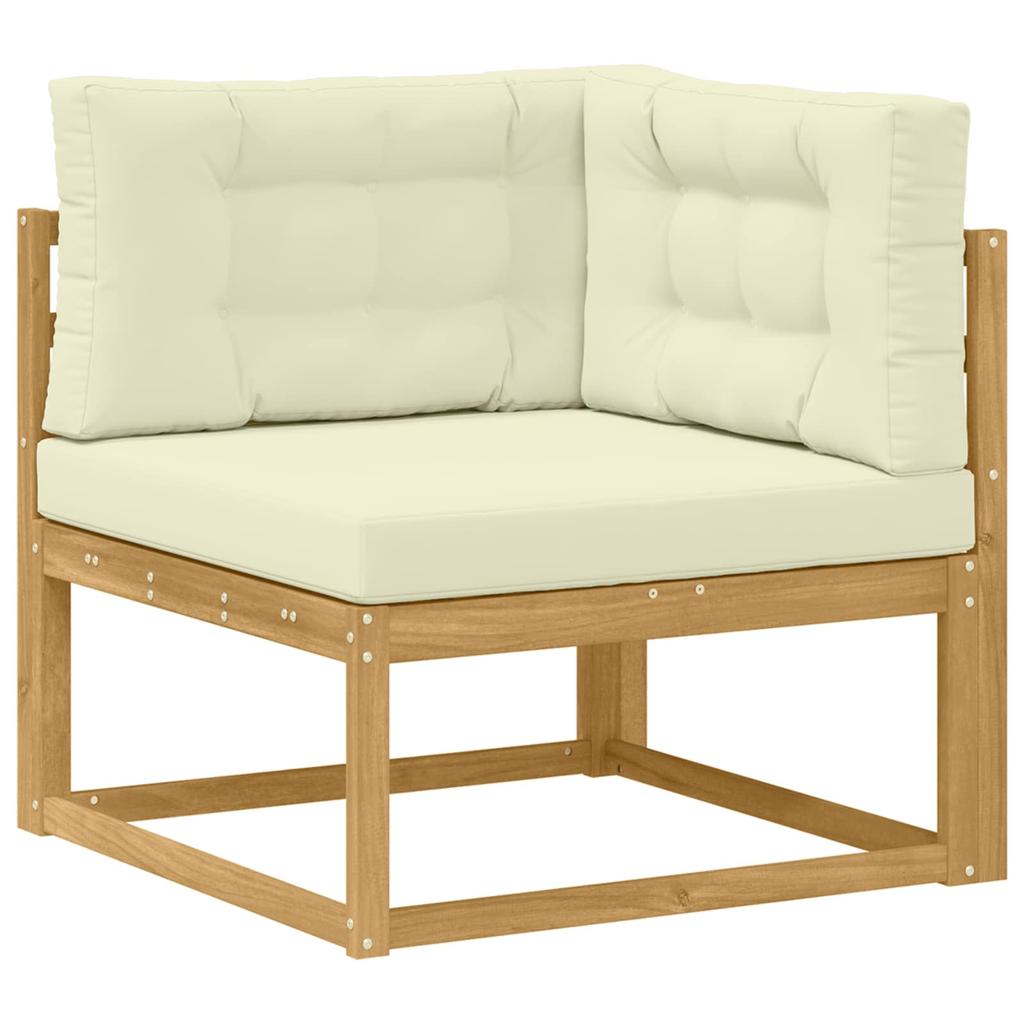 Outdoor Sofa Set with Cushions 6 pcs White and Cream Polyester