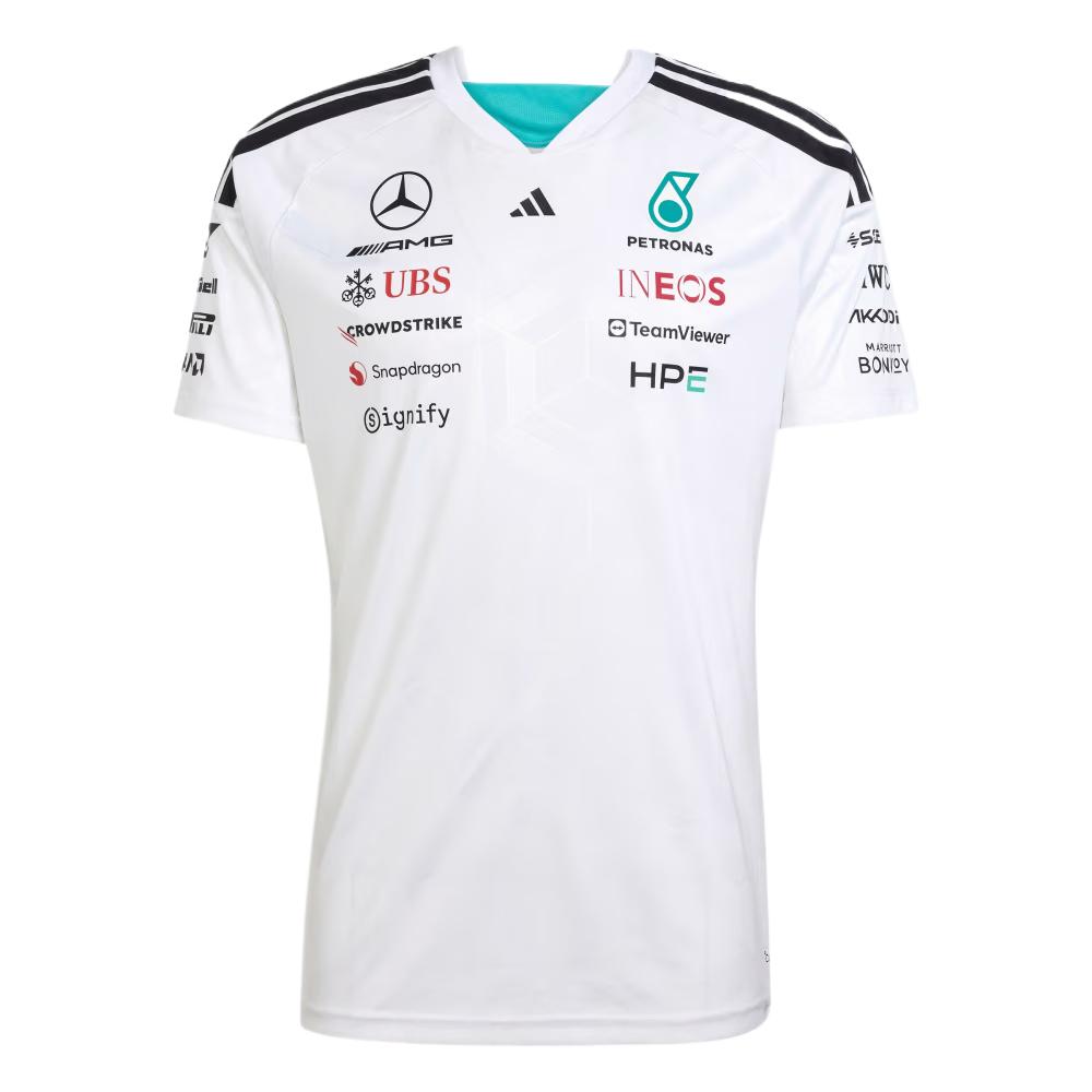 Adidas Climacool Команда Mercedes-AMG Petronas Формулы-1 Влагоотводящая Однотонная Приталенная Короткий рукав Гоночная Футболка Мужские топы KF0160 S
