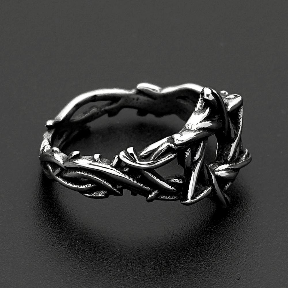 Thorn Branch Hexagram Amulet Ring for Men Women Stainless Steel Silver Color Je Star of David Israel Finger Rings Jewelry
