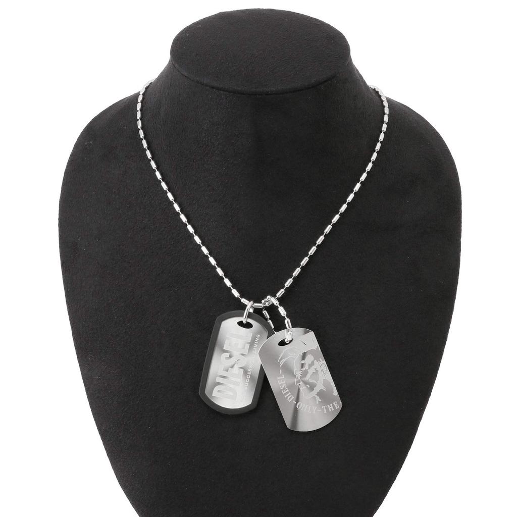 Diesel Double Plate Dog Tag Necklace Pendant DX0011040 [Diesel] [Item]