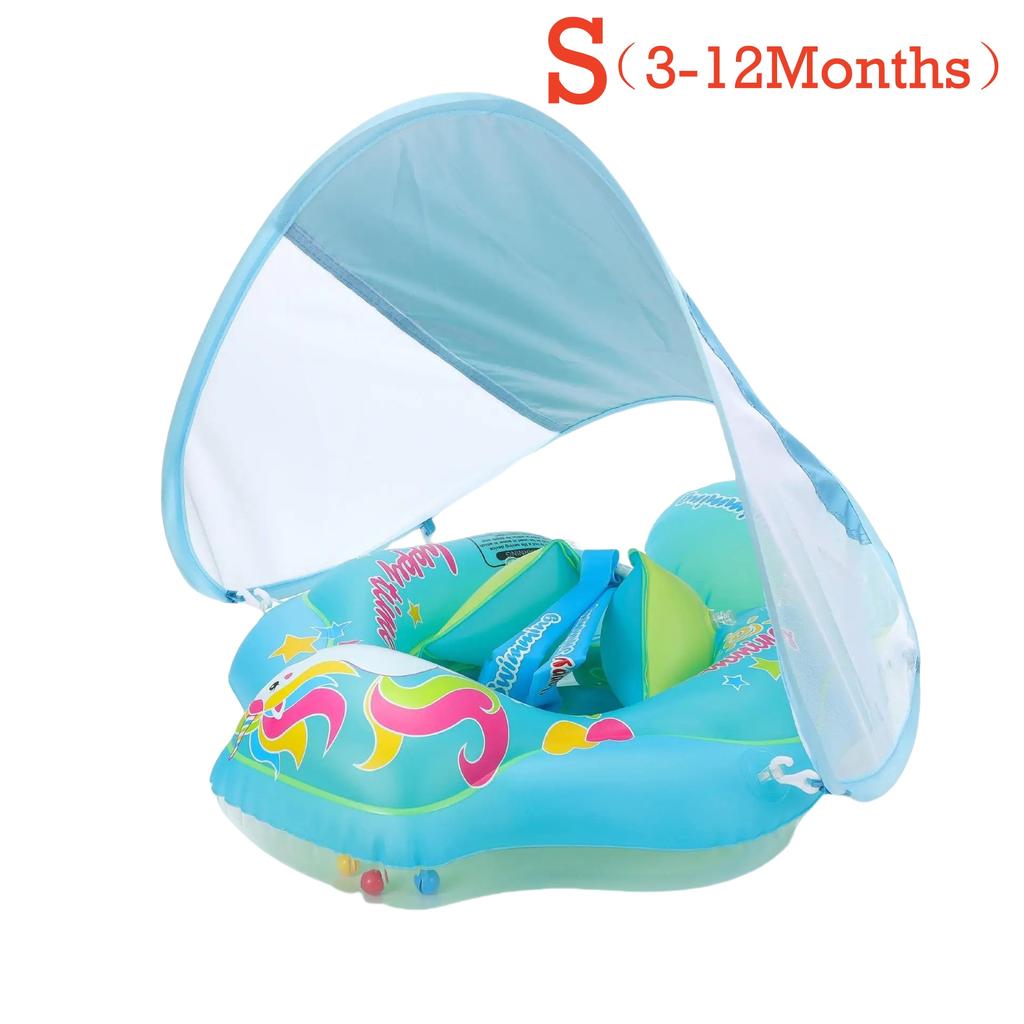 Baby Swimming Ring Inflatable Adjustable Safety Float for Infants Toddlers Kids Pool Bathing Summer Swimming Toys with Seat