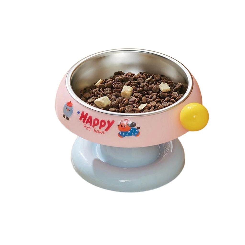 Stainless Steel Catbowl, Non-, Dopamine-enhancing, Color-coated, -black Chin, High-legged Ice Cream Catbowl, Neck Support.