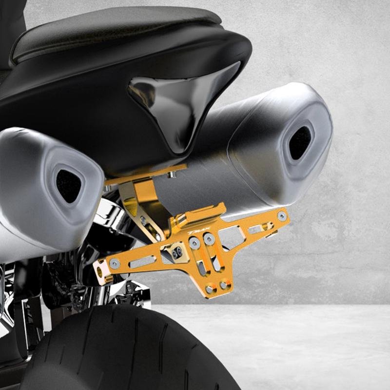 For YAMAHA T-Max 500 TMAX 500 TMax 530 Motorcycle Adjustable Rear Tail Tidy License Plate Holder Bracket LED Light