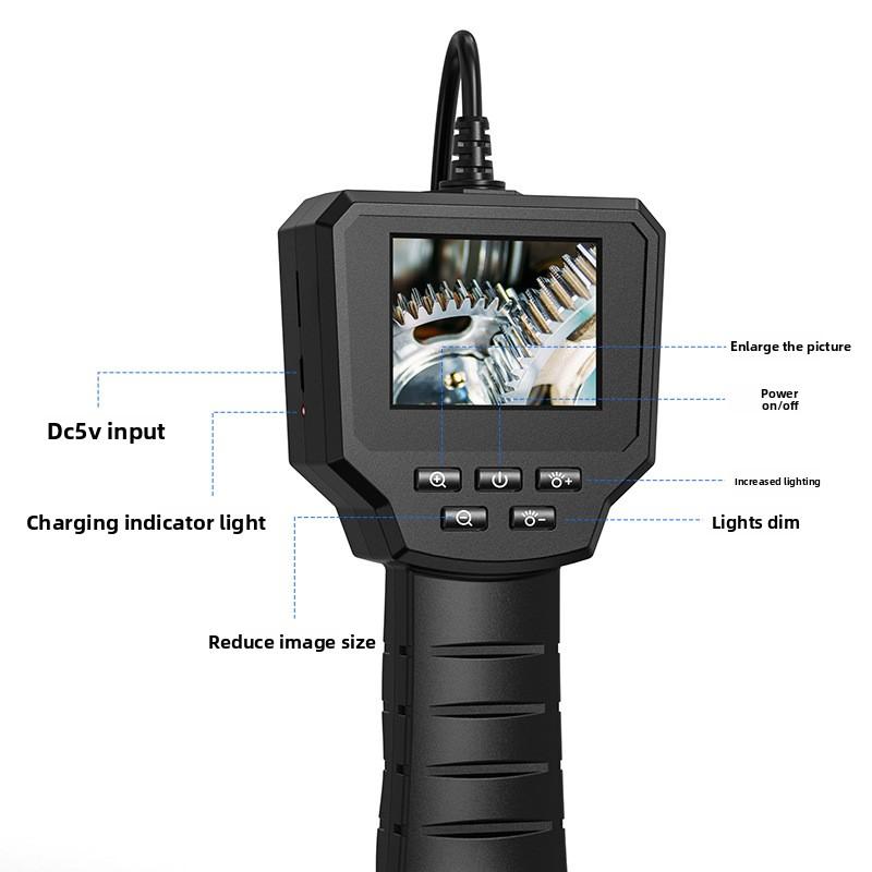 Endoscop portabil IPS de 2,4 inci cu ecran, cameră de 8 mm de înaltă definiție, oglindă industrială pentru inspecție