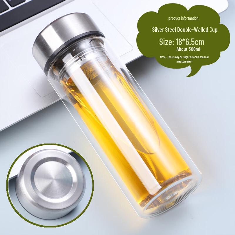 Haoqi Double Wall Borosilicate Glass Tea & Coffee Mug 300ml