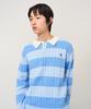 PLAC Collar Striped Knit Blue