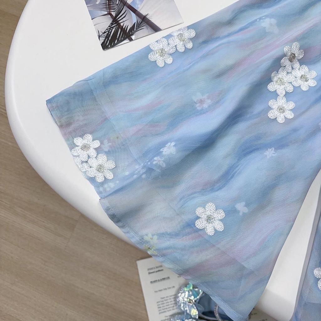 Chinese-Inspired Summer Set: Girls' Traditional Top & Pants Two-Piece