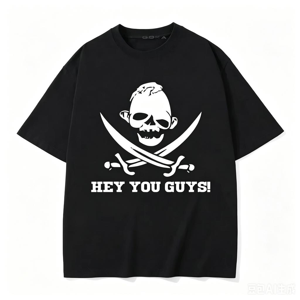 Hey You Guys Skeleton Graphic Tshirt Unisex Wounisex Vintage Gothic Rock Punk Streetwear Unisexs Hip Hop Ov