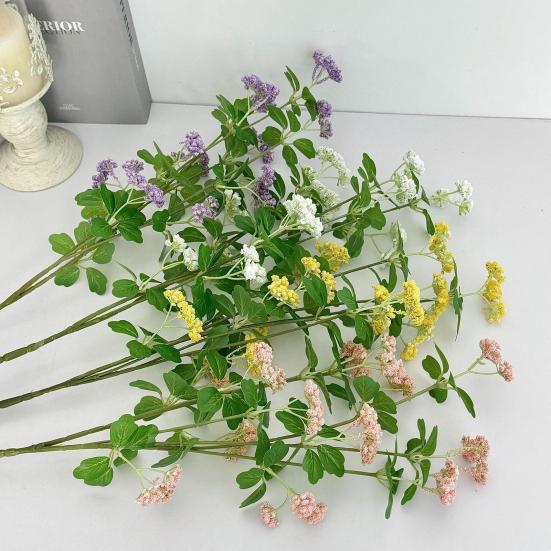 Artificial Flower Branch Realistic Stem And Green Fake Flower with Leaves for Floral