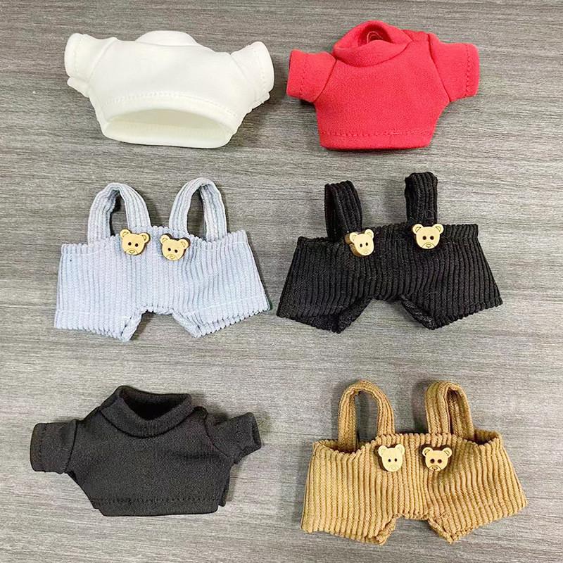 Stylish Doll Mini Outfits Striped Overalls Featuring Various Colorful Patterns