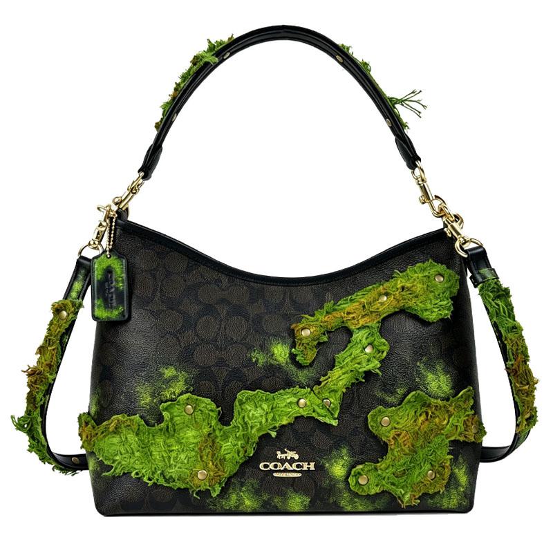 

COACH handbag [Customized bag] Laurel 31 Wizard of Oz rivet fixed retro distressed flocked moss texture decoration The Wizard of Oz White Gift Box чорний