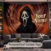 Scream Ghostface Personalized Tapestry Support Custom Name, Wall Art Home Decoration