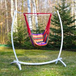 Hängmatta gungställning, trädgårdsställ, metall, gungstol för två personer, 2-i-1, stark, GoGarden